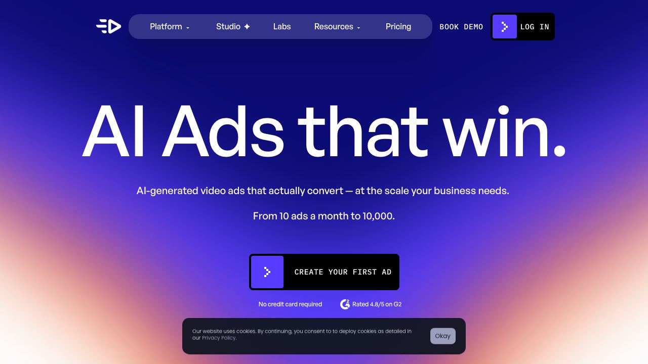 Creatify website screenshot