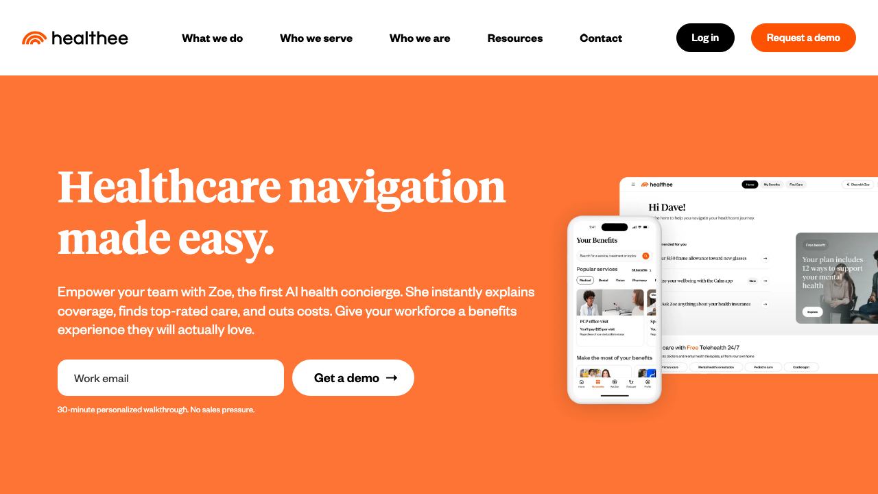 Healthee website screenshot