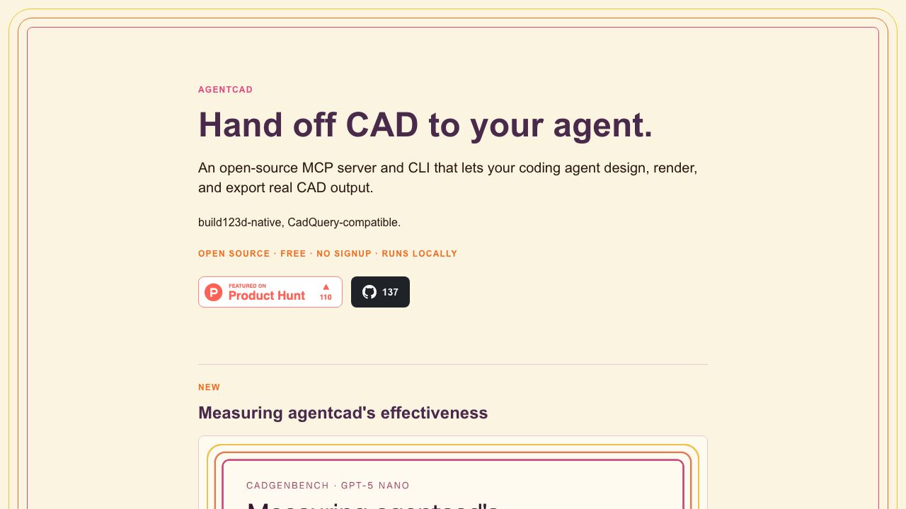 agentcad 网站截图