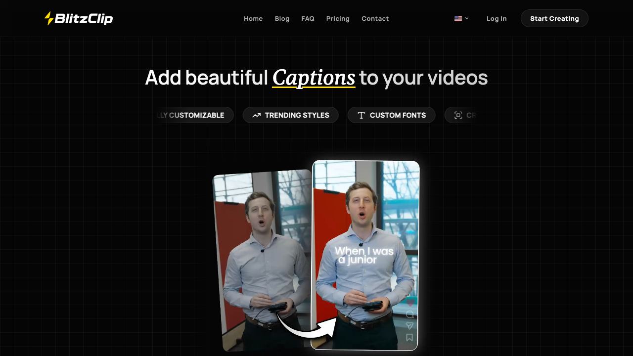 BlitzClip website screenshot