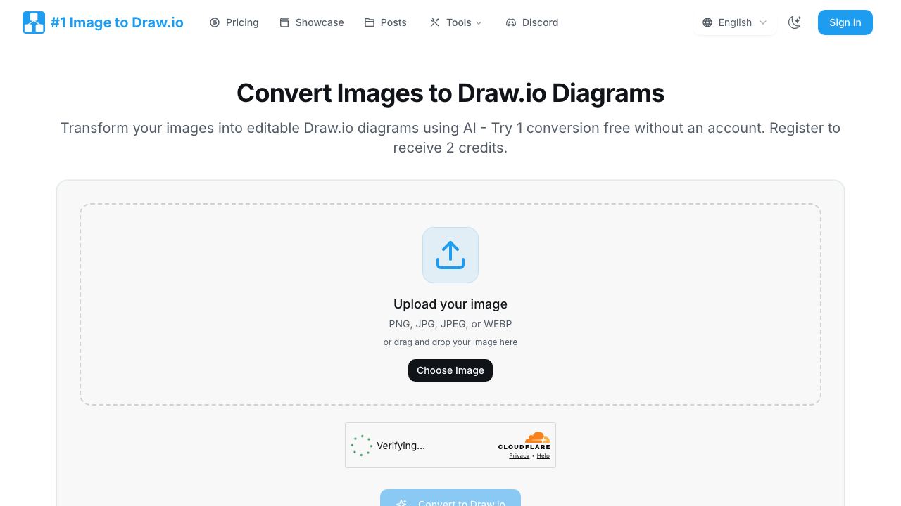 Image to Drawio 网站截图