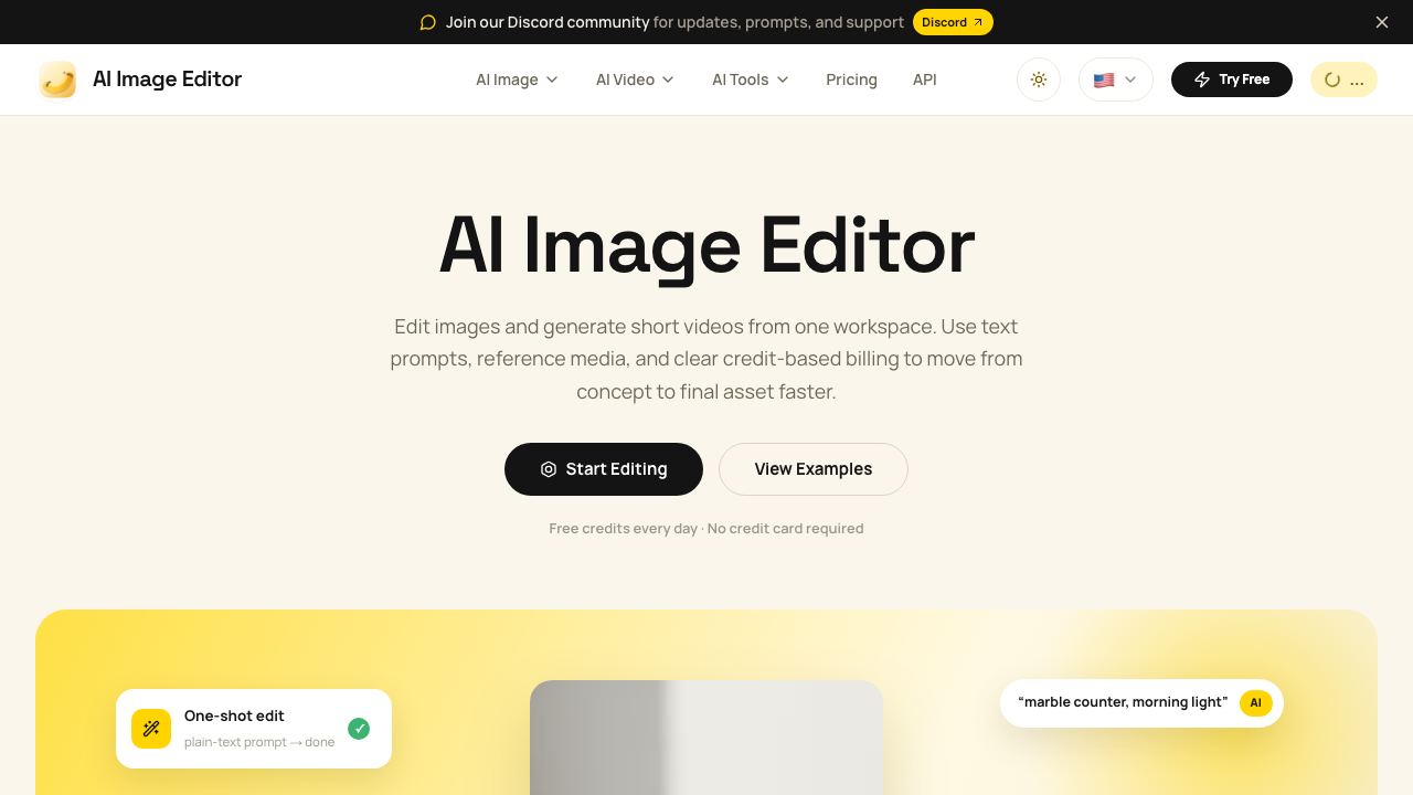 Nano Banana - AI Image Editor | Edit Photos with Text website screenshot