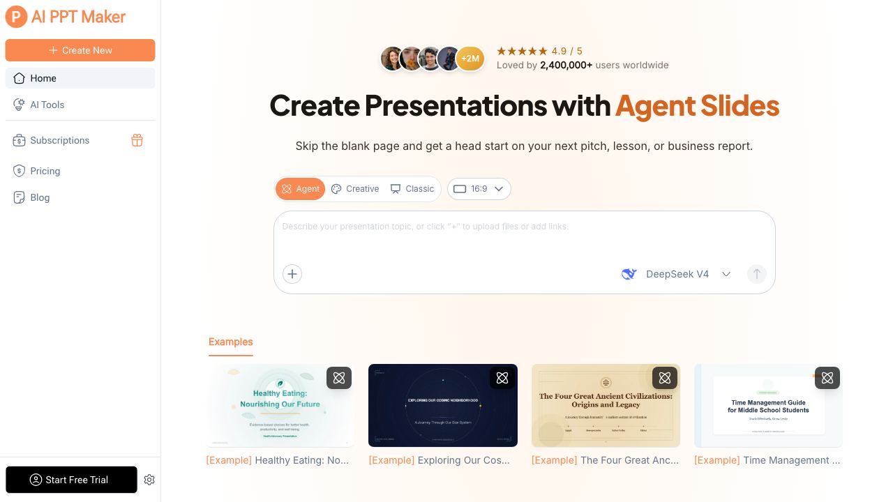 AI PPT Maker 网站截图
