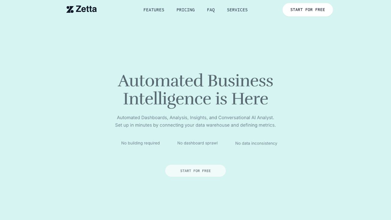 Zetta website screenshot