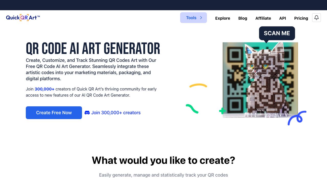 QuickQR Art website screenshot