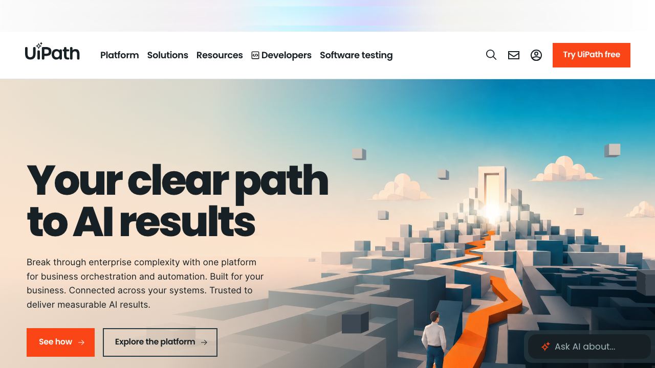 UiPath 网站截图