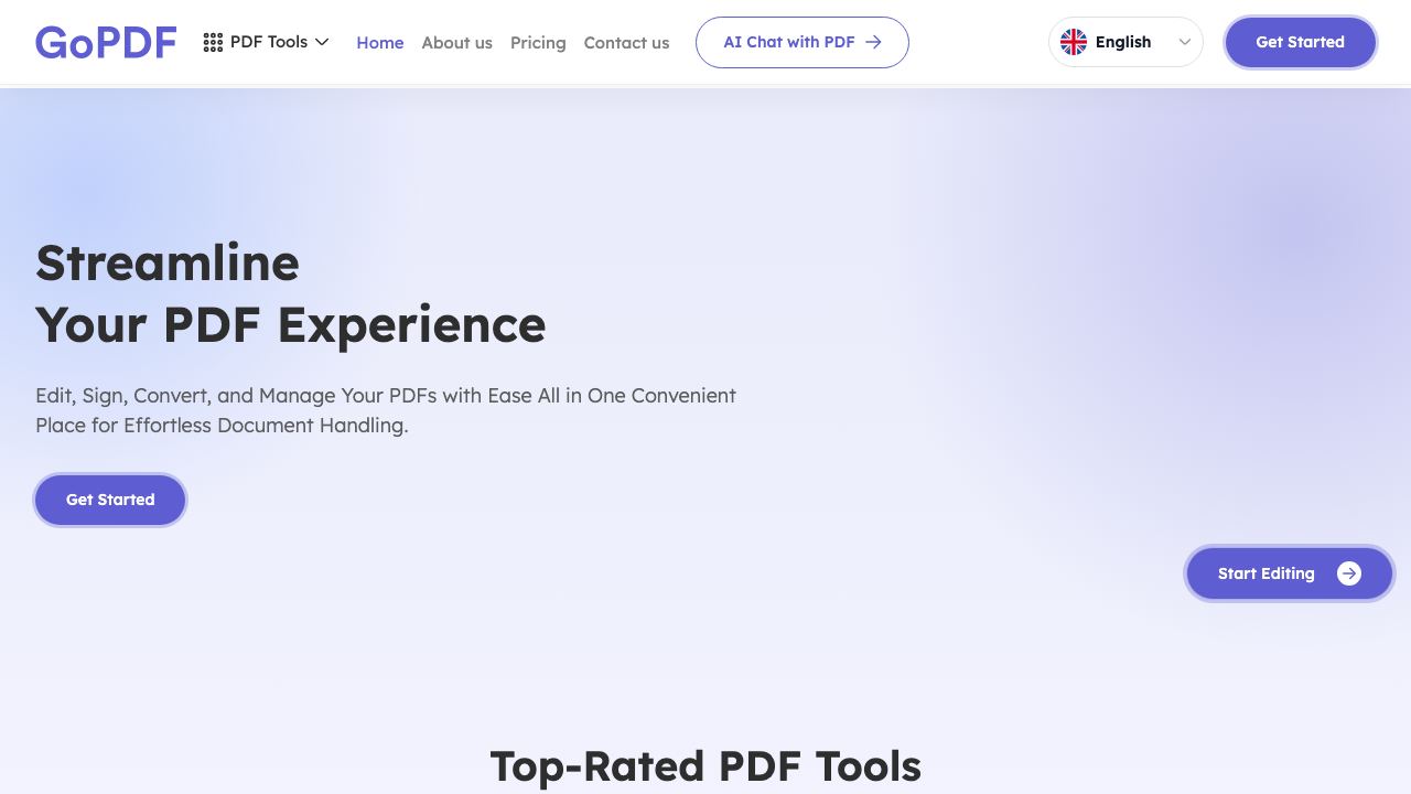 GoPDF 网站截图