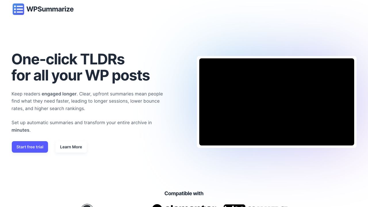 WPSummarize website screenshot