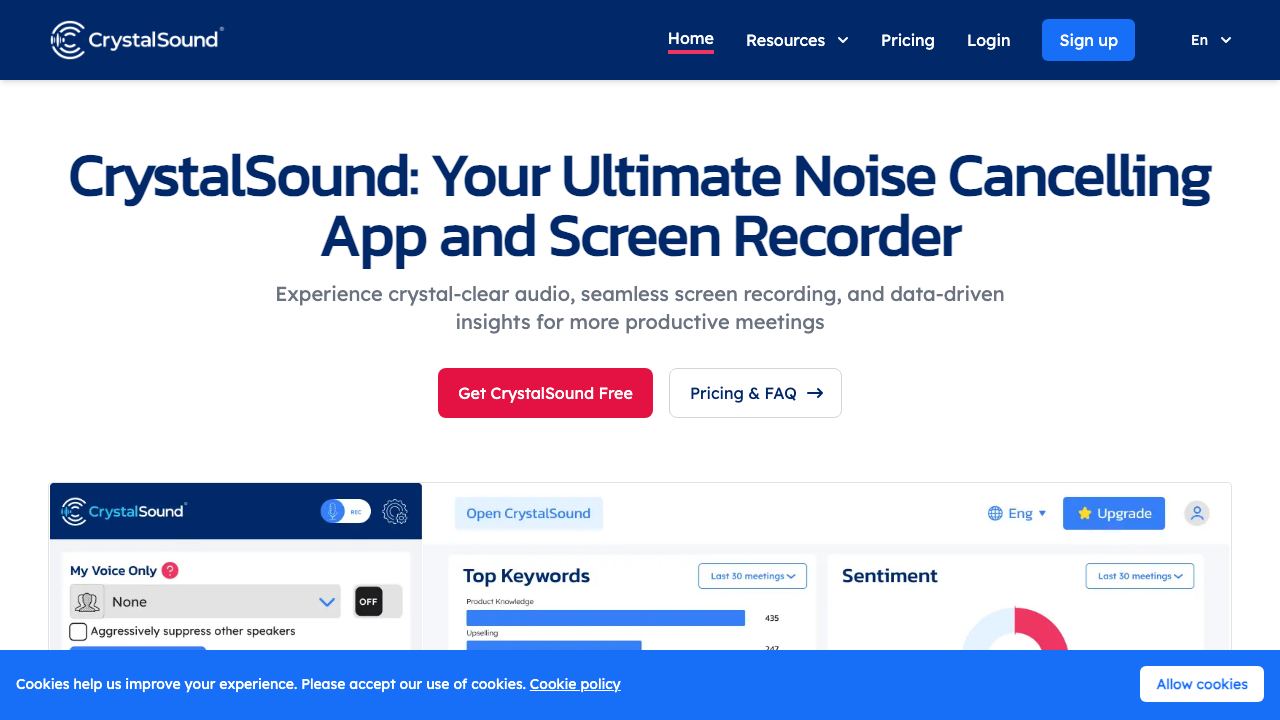 CrystalSound website screenshot