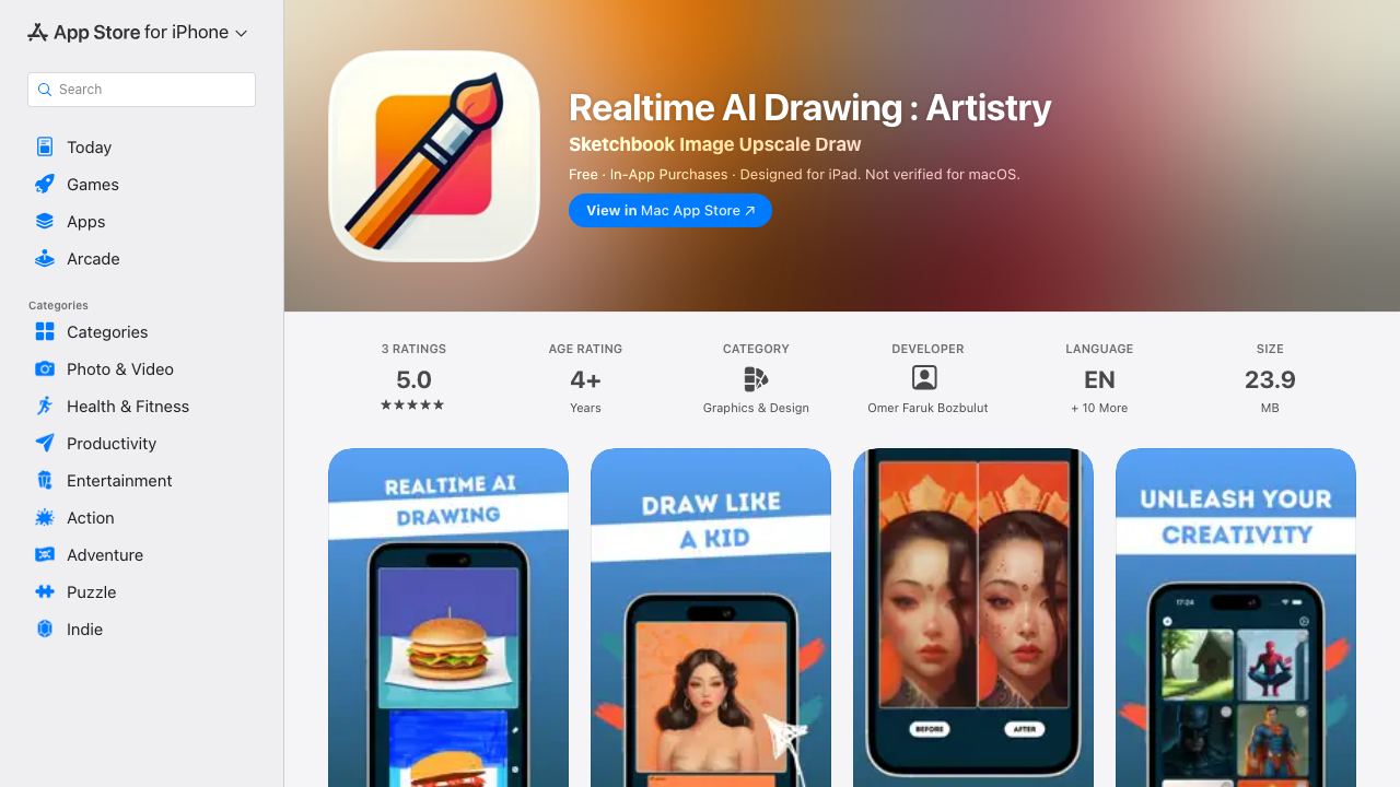 Realtime Drawing : Artistry AI website screenshot