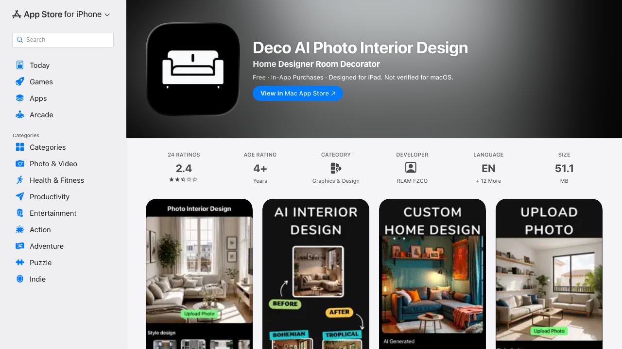AI Interior Design 网站截图