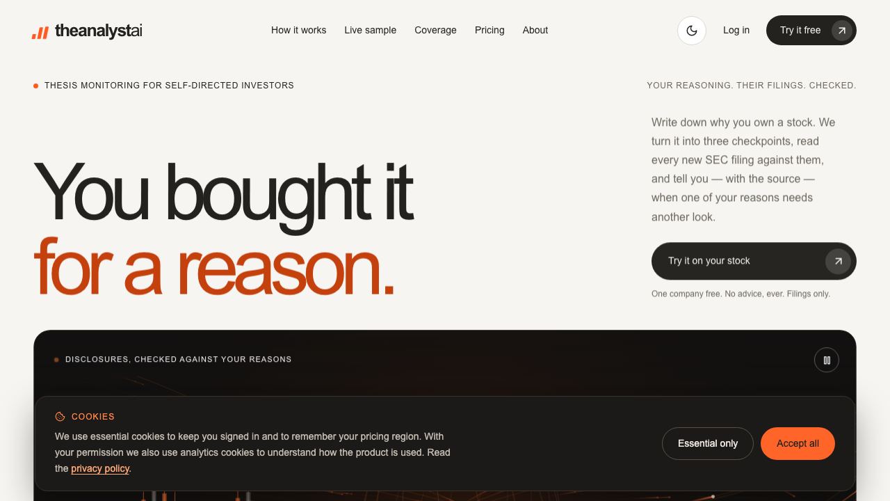 TheAnalystAI 网站截图