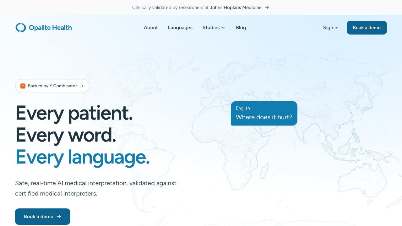 Opalite website screenshot