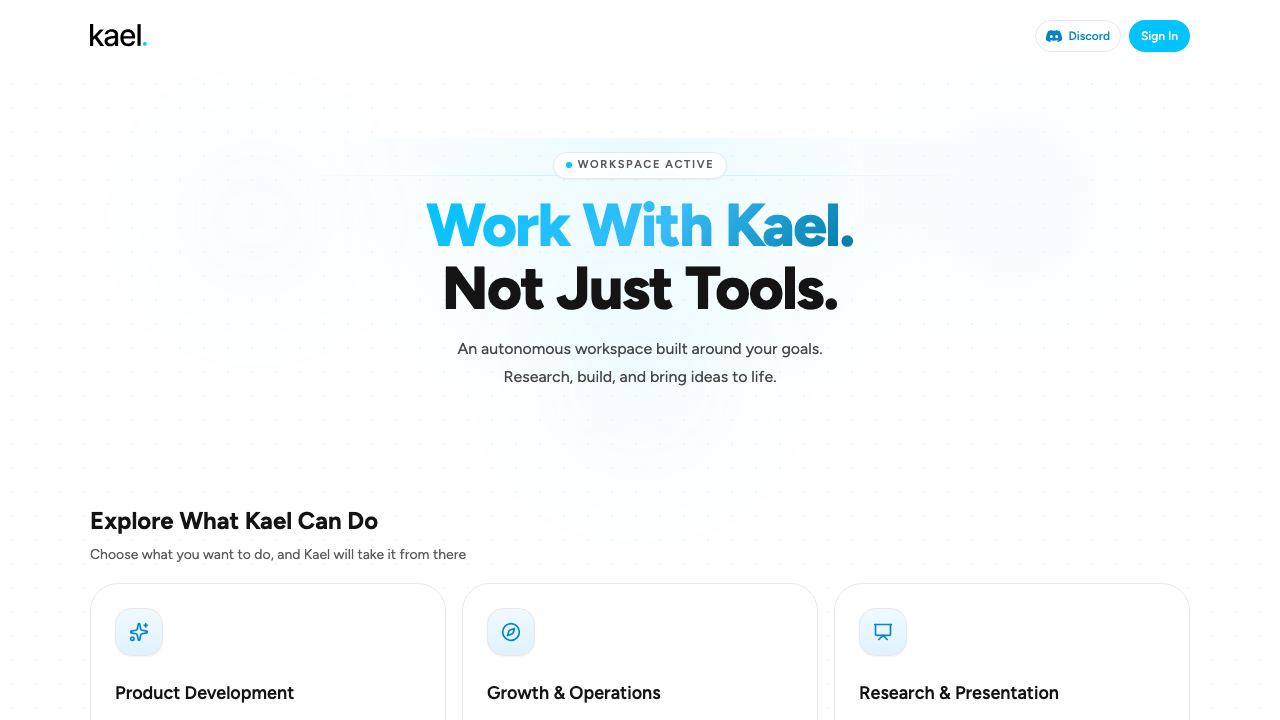 Kael — AI Assistant for Understanding and Working with Docunents website screenshot
