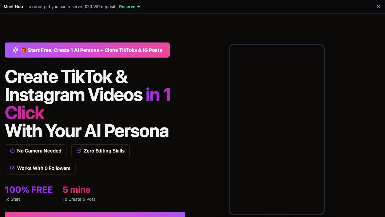 SynthLife - Ai Influencer Generator 网站截图