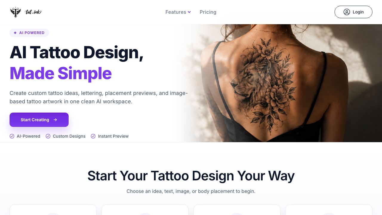 Tat Ink 网站截图