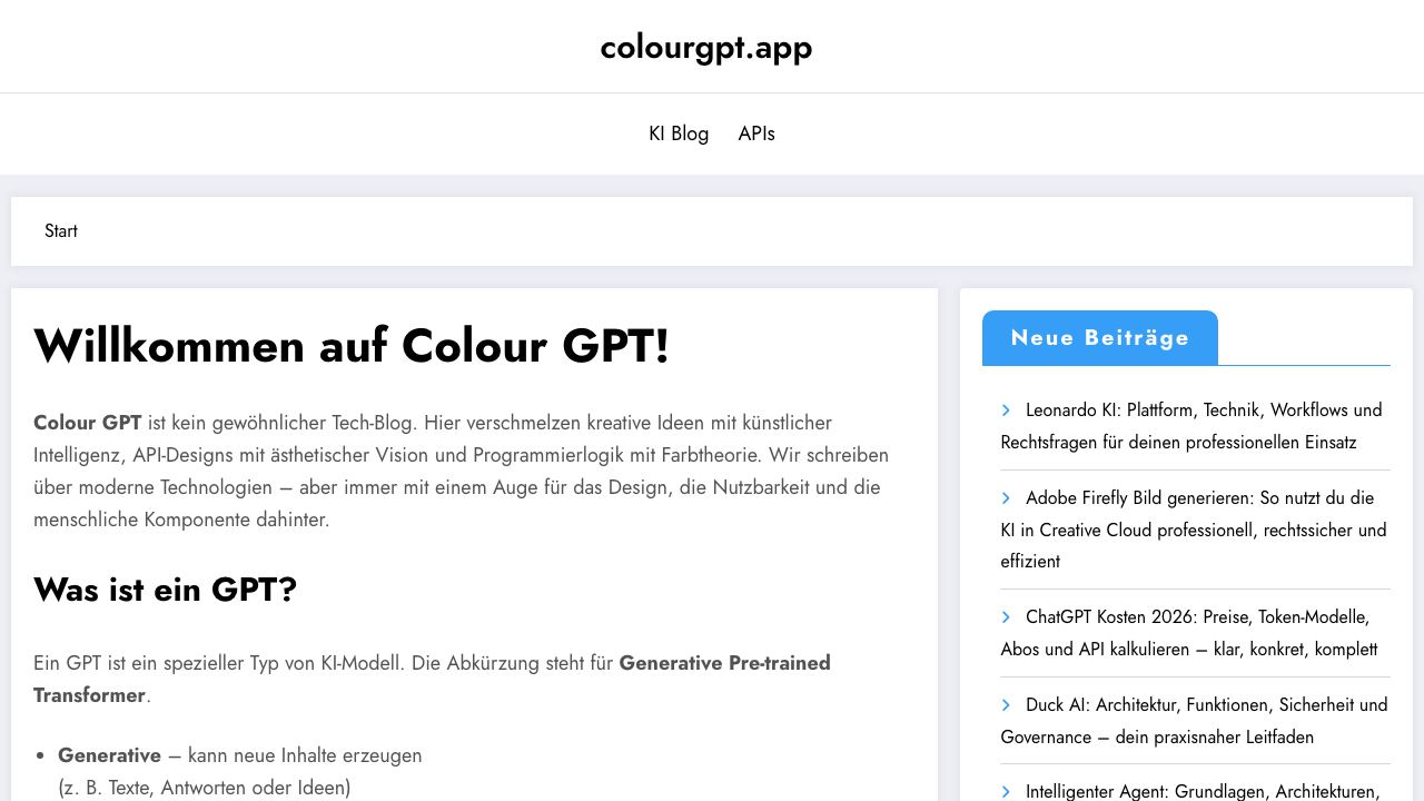 ColourGPT 网站截图
