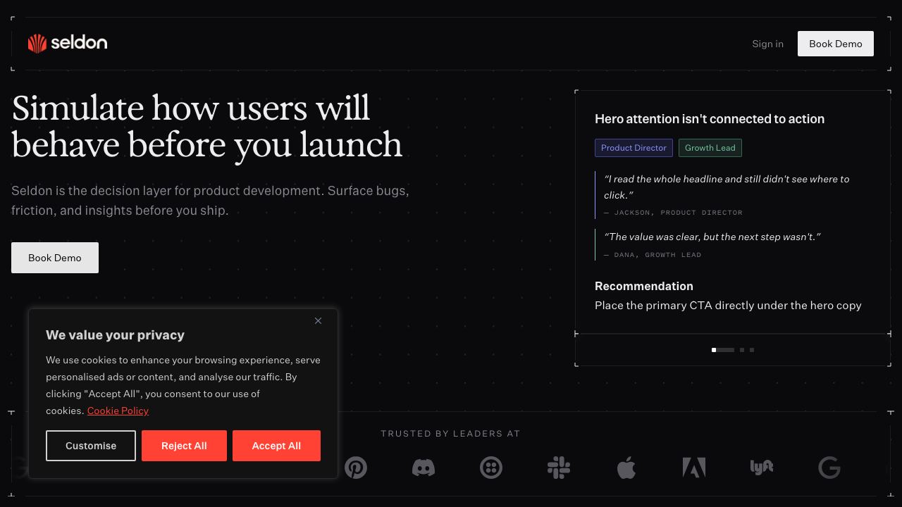 Blok website screenshot