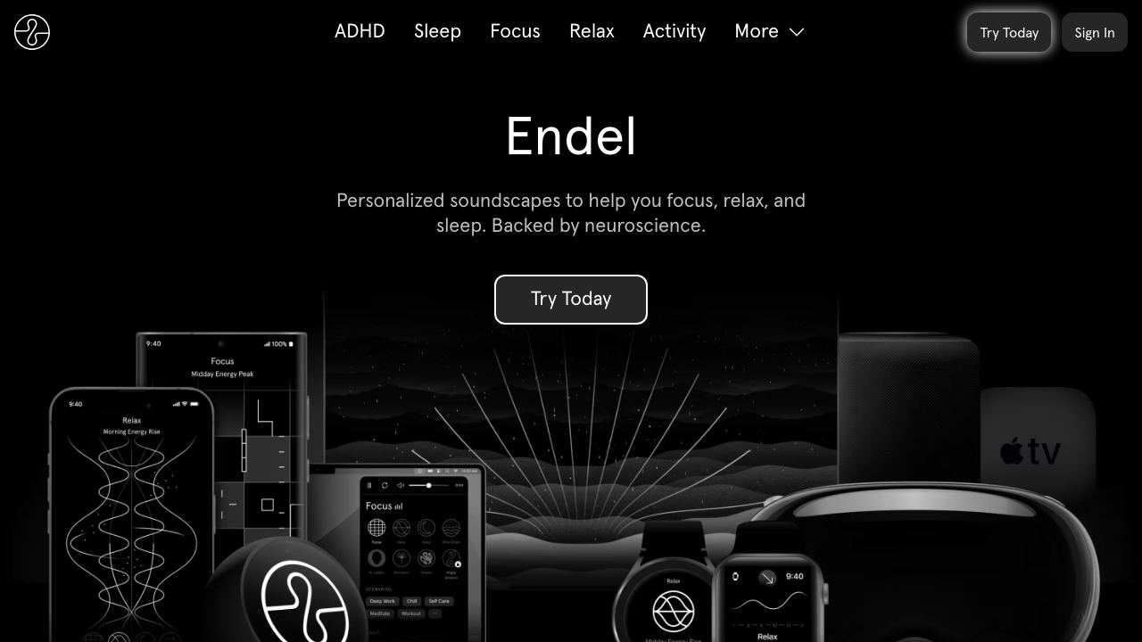 Endel website screenshot