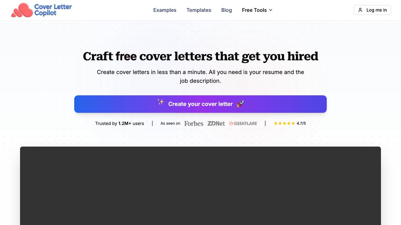 Cover Letter Copilot 网站截图