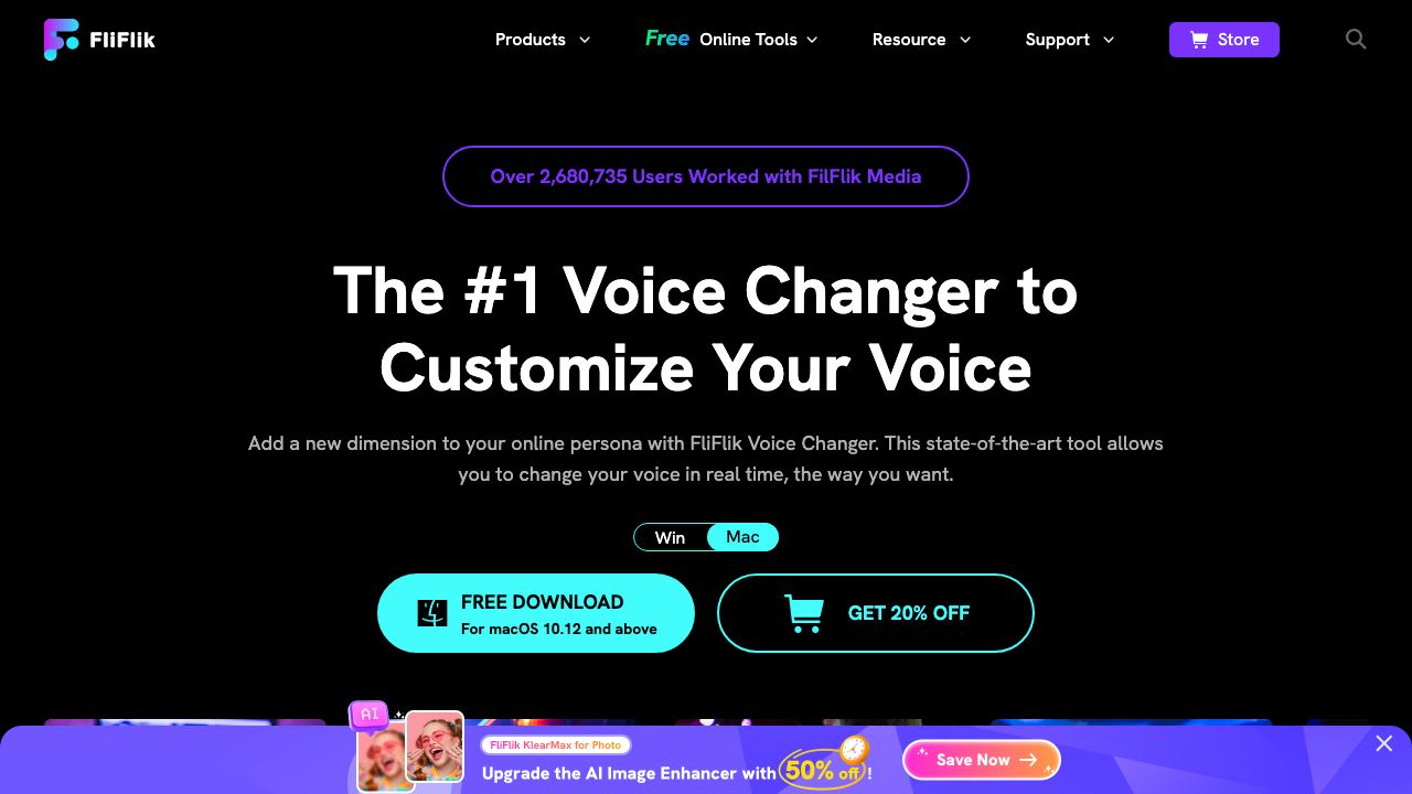 FliFlik Voice Changer 网站截图