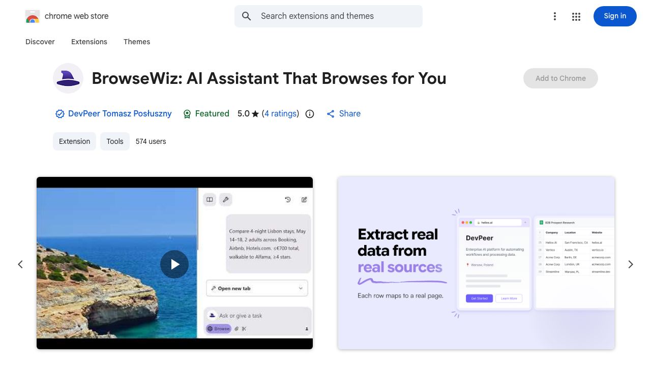 BrowseWiz - Your Personal AI Assistant with ChatGPT, Gemini 网站截图
