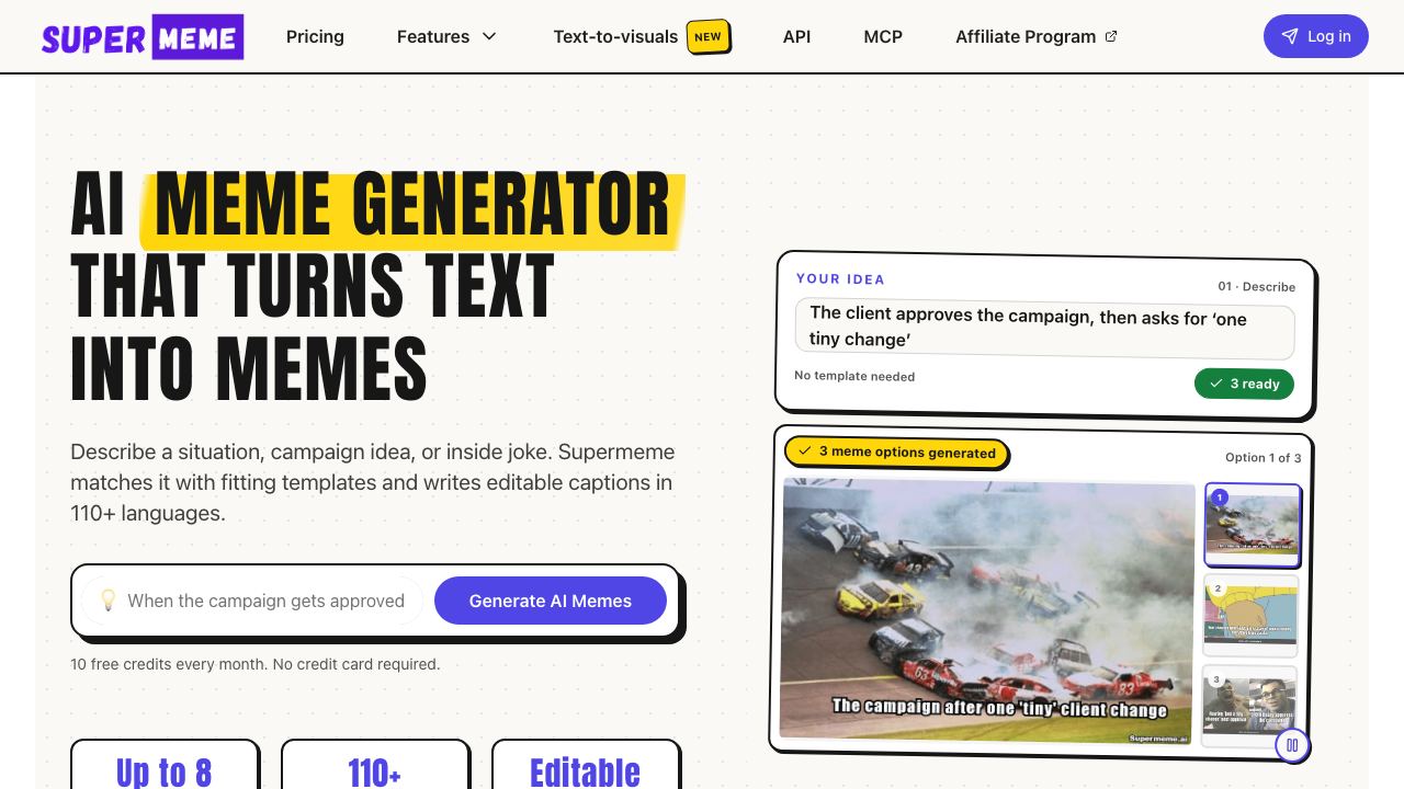 Supermeme.ai 网站截图