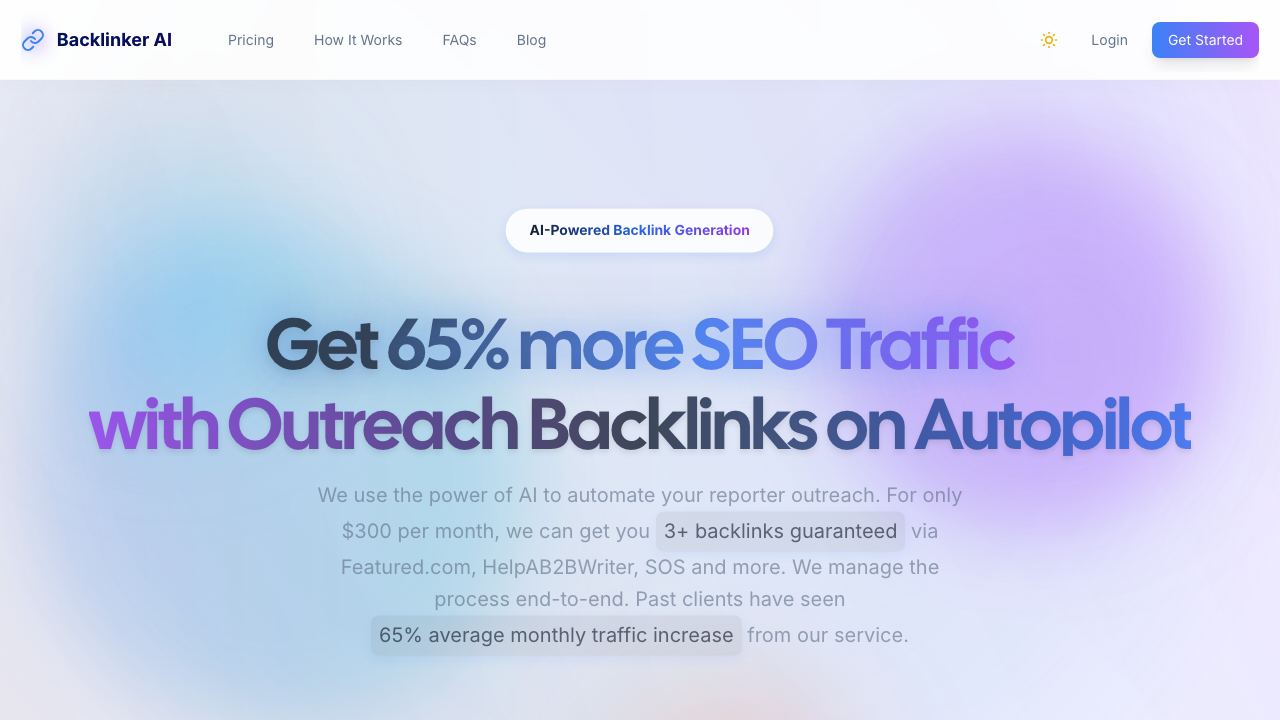 Backlinker AI 网站截图