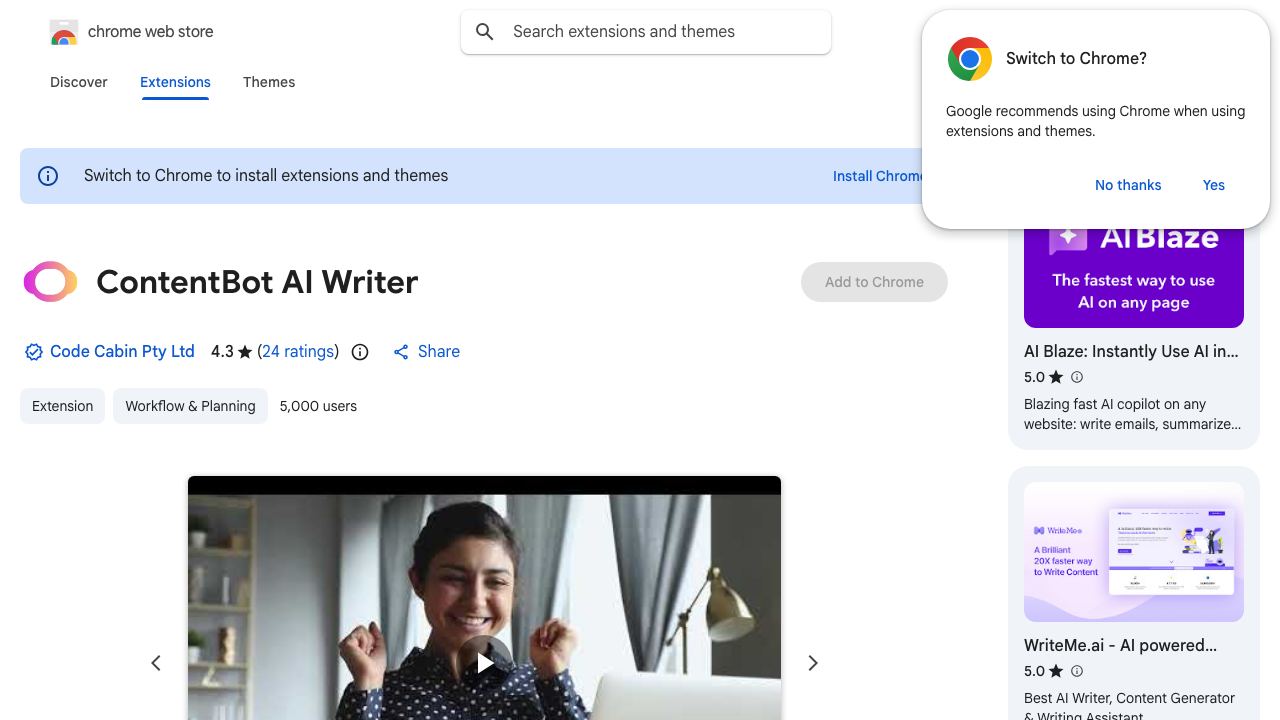ContentBot AI Writer 网站截图