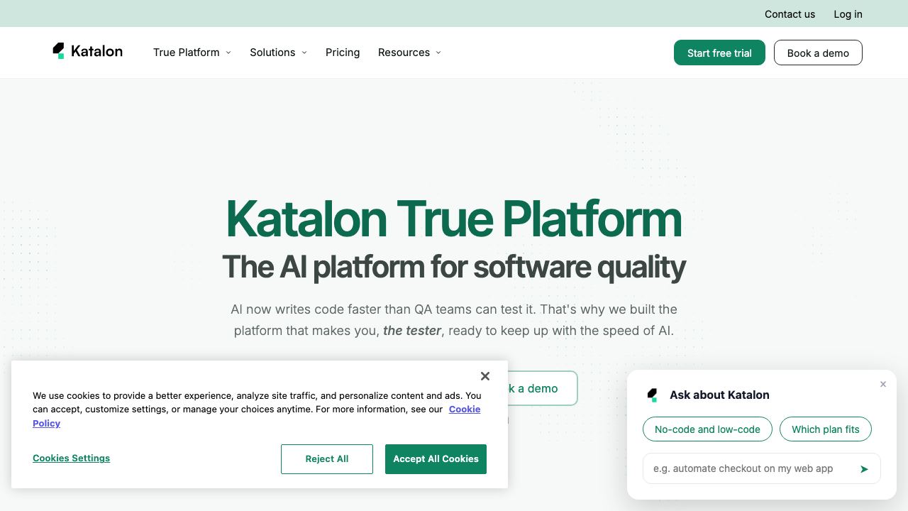 Katalon Studio 网站截图