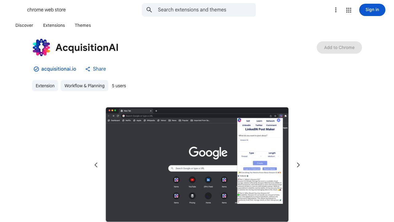 AcquisitionAI 网站截图