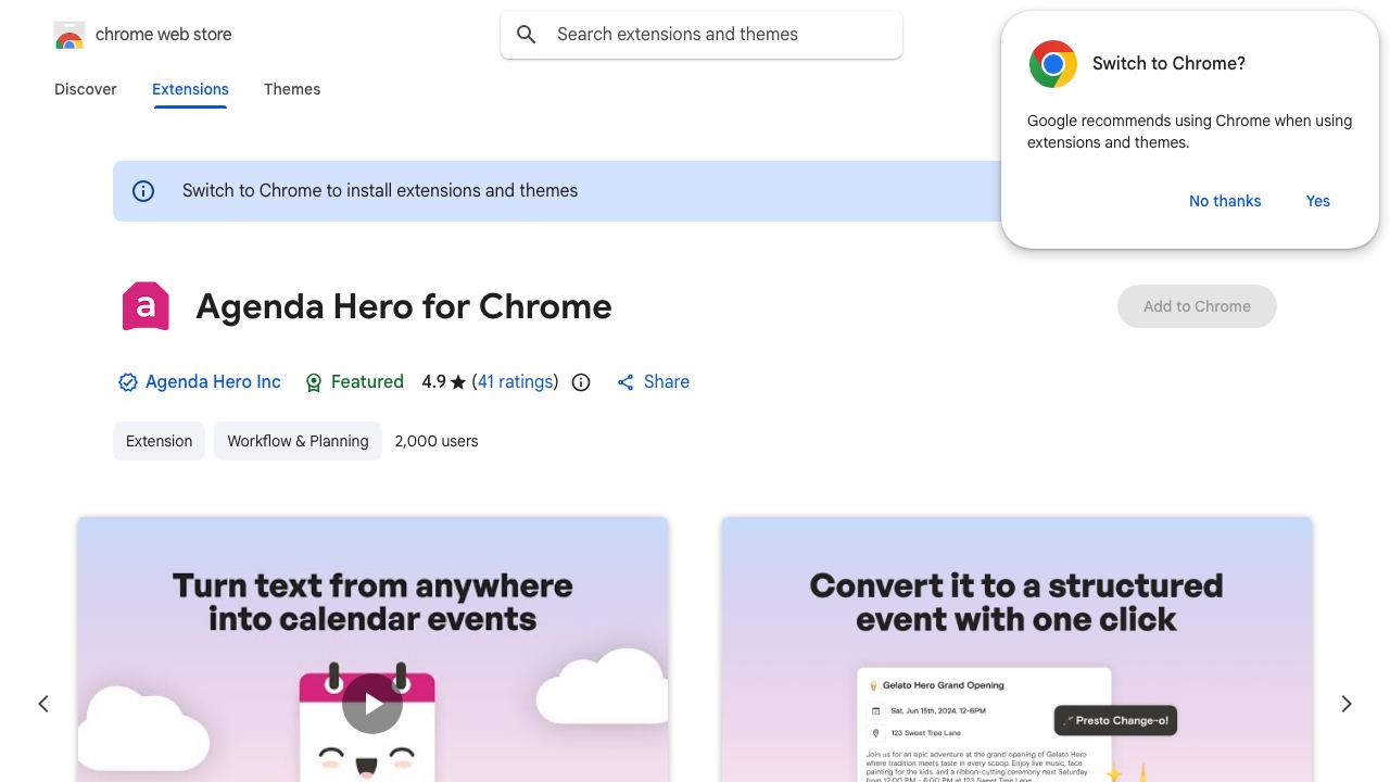Agenda Hero for Chrome 网站截图