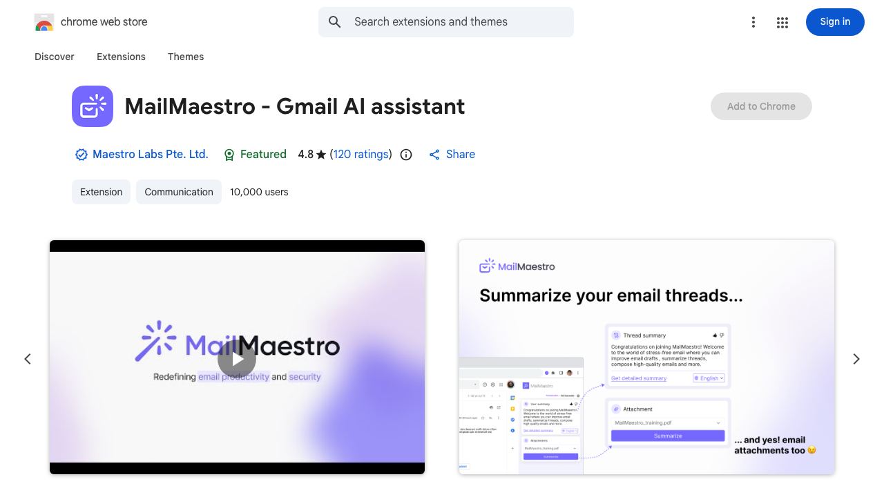 MailMaestro - Email Copilot website screenshot