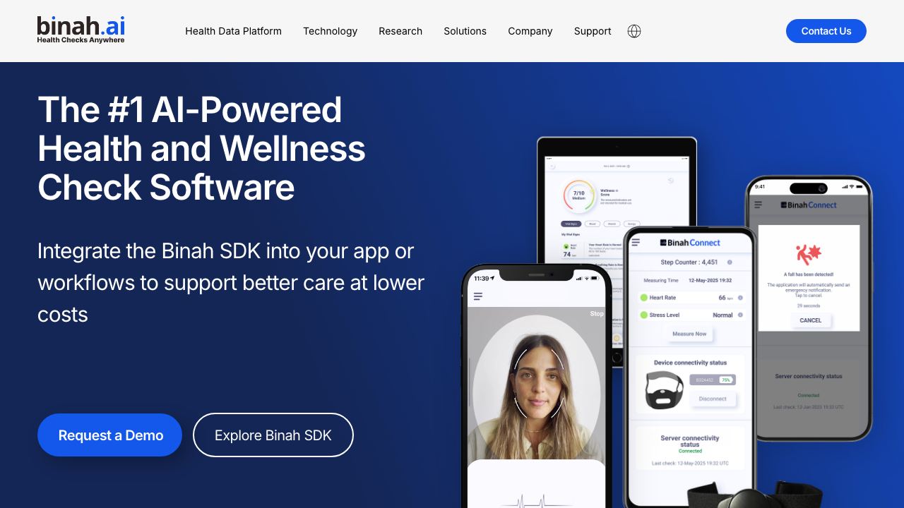 binah.ai 网站截图
