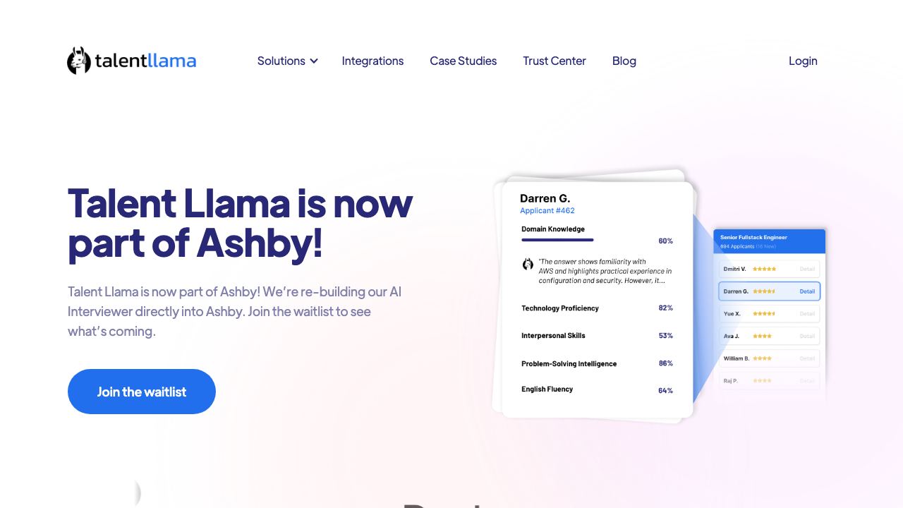 Talent Llama 网站截图