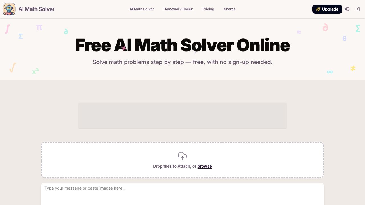 AI Math Solver website screenshot