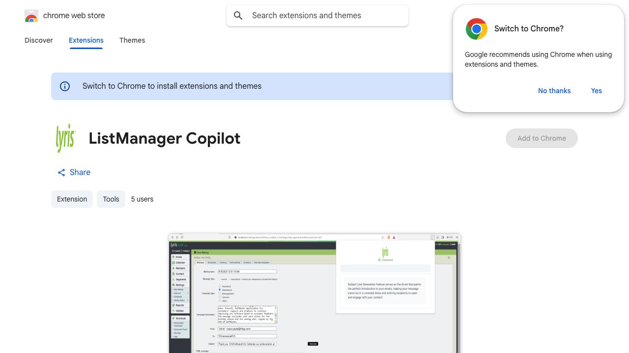 ListManager Copilot 网站截图