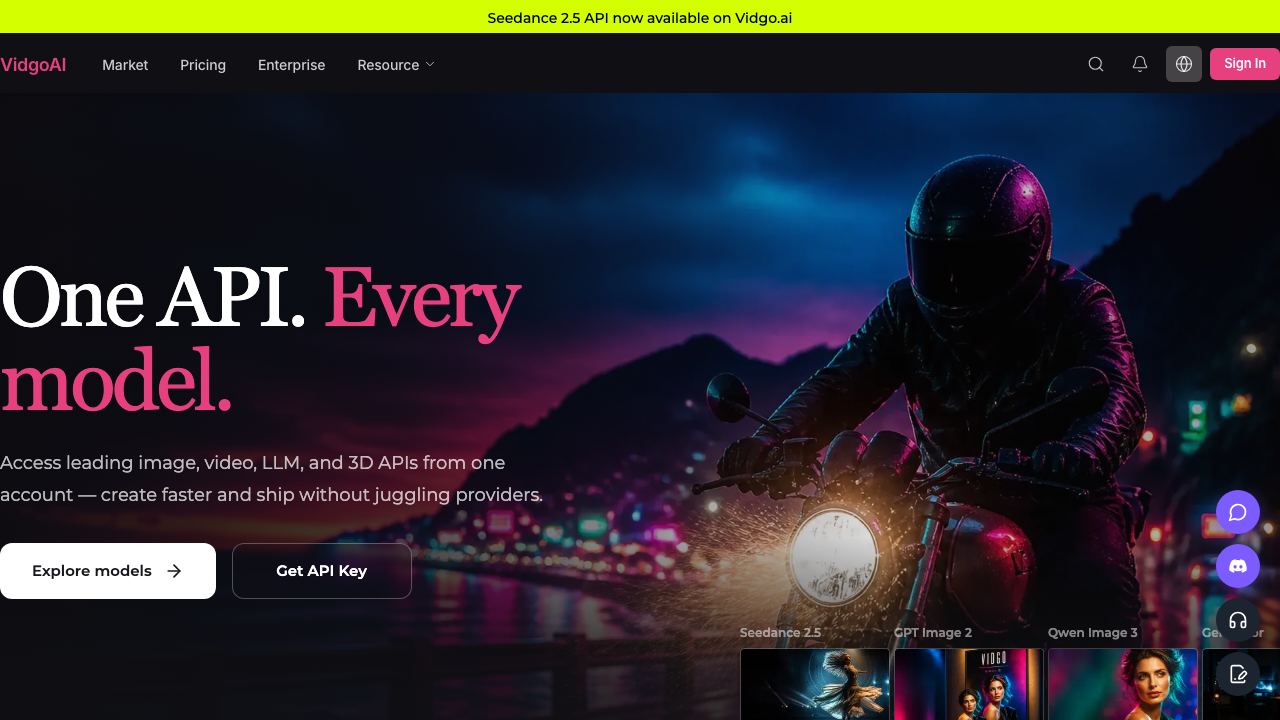 Vidgo AI website screenshot