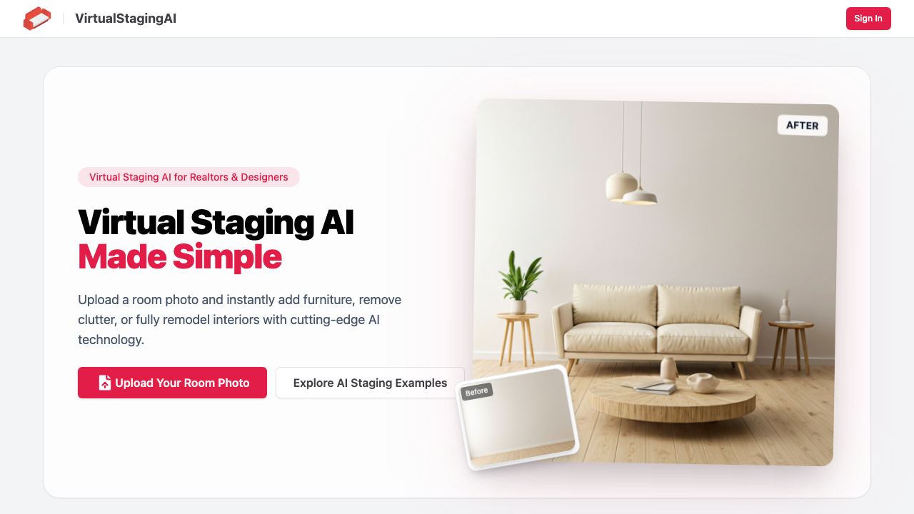 VirtualStagingAi 网站截图
