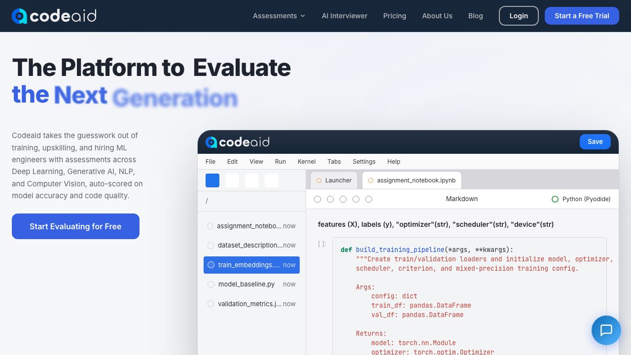 Codeaid website screenshot