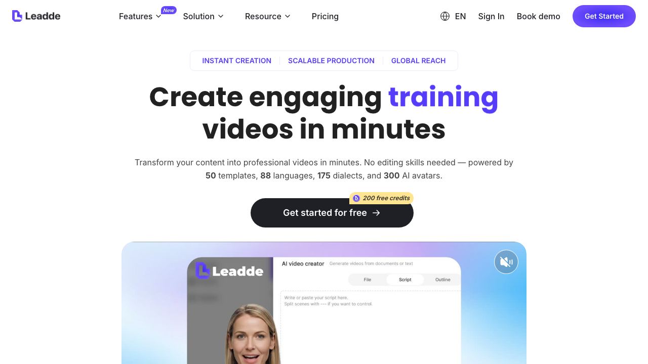 Leadde 网站截图