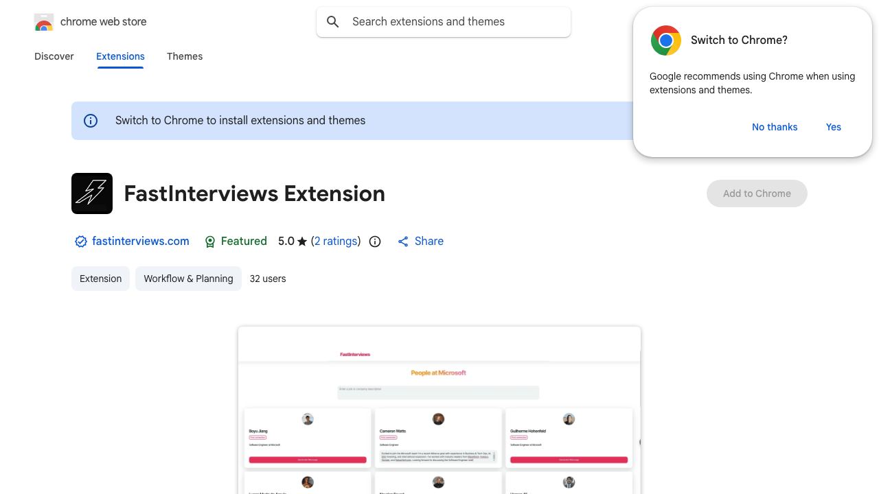 FastInterviews Extension 网站截图