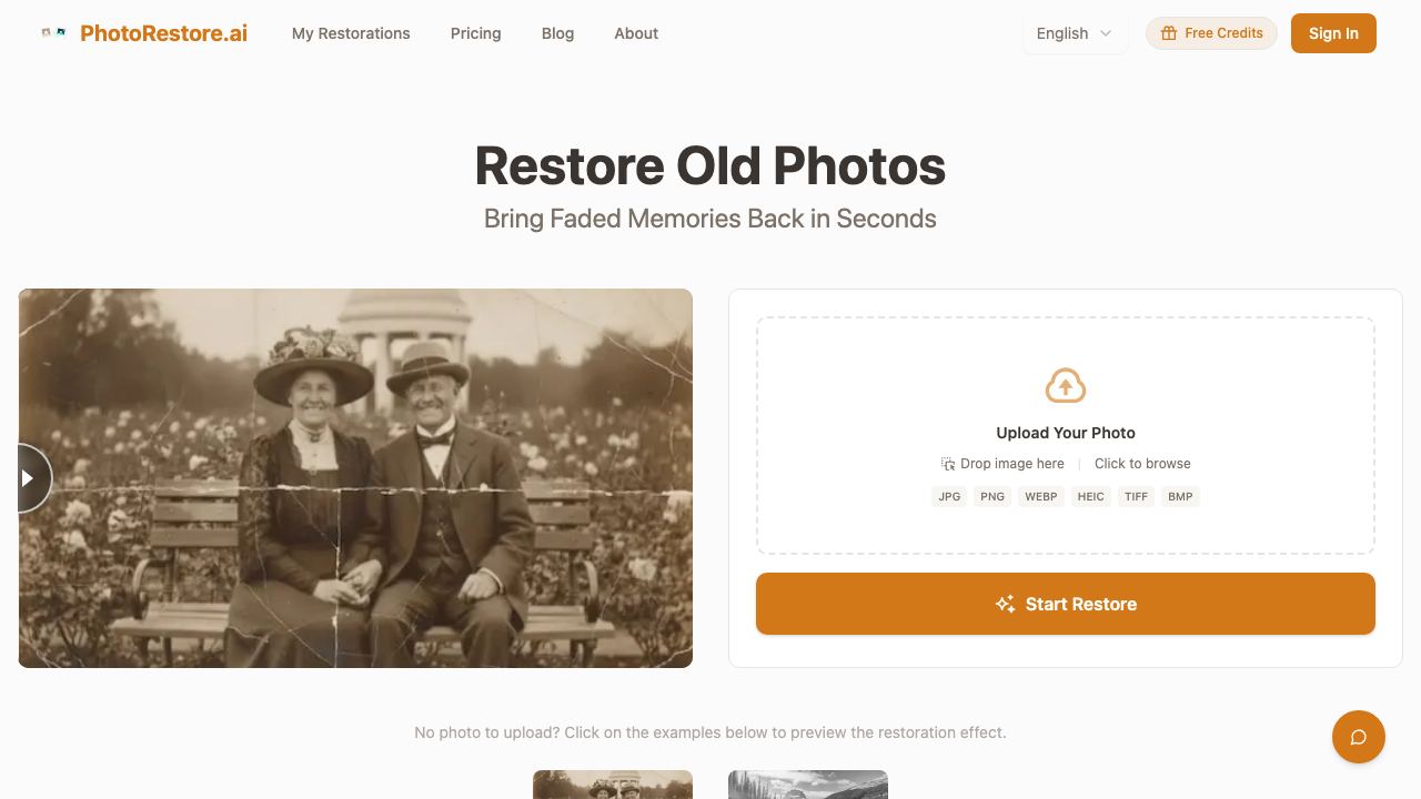 Photo Restore AI 网站截图