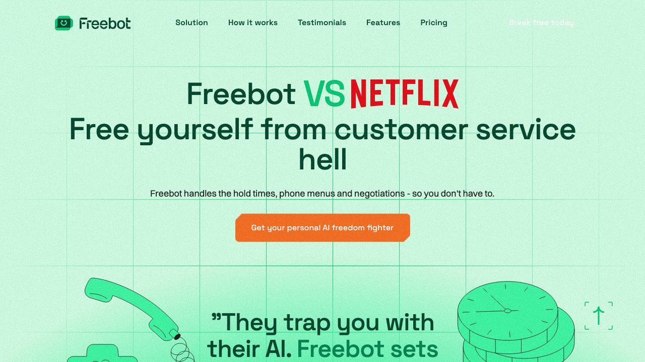 Freebot website screenshot