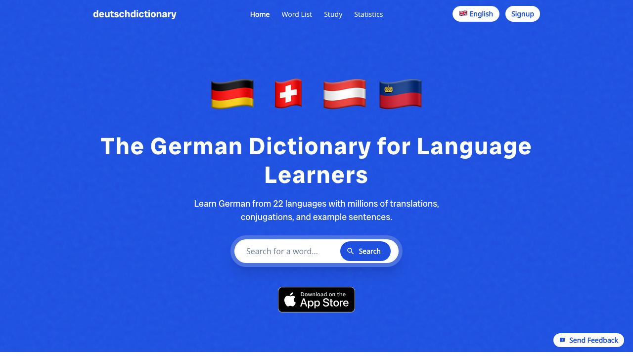 deutschdictionary.com website screenshot