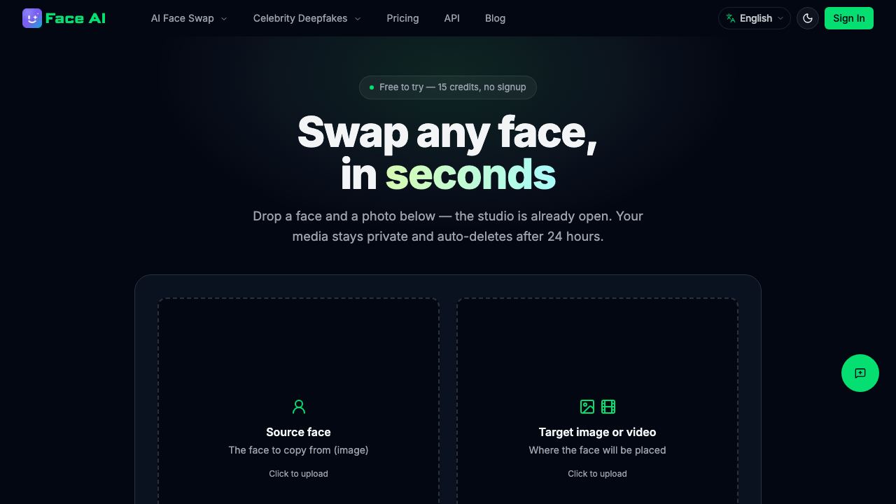 AI Deepfake 网站截图