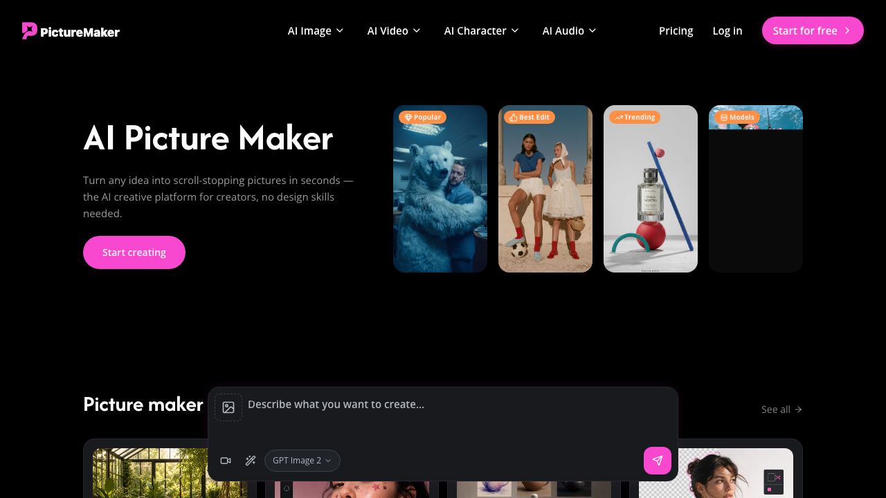 PictureMaker website screenshot