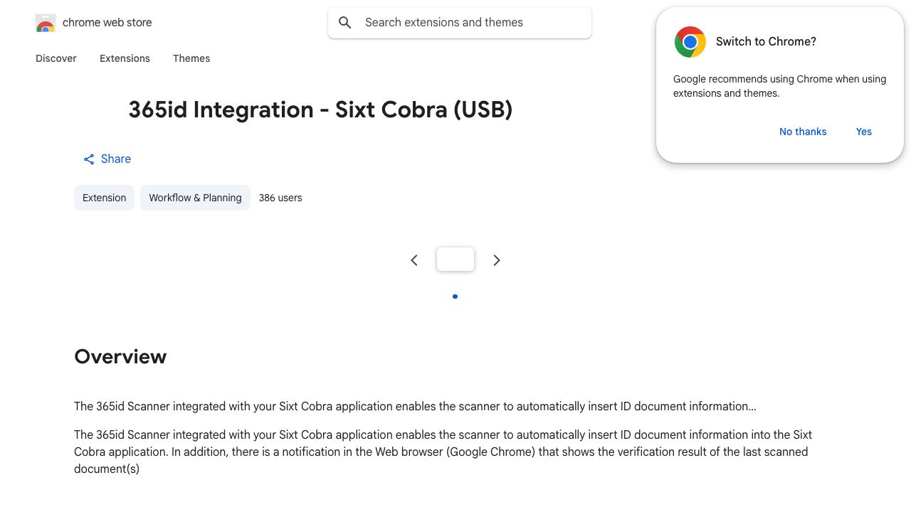365id Integration - Sixt Cobra (USB) 网站截图