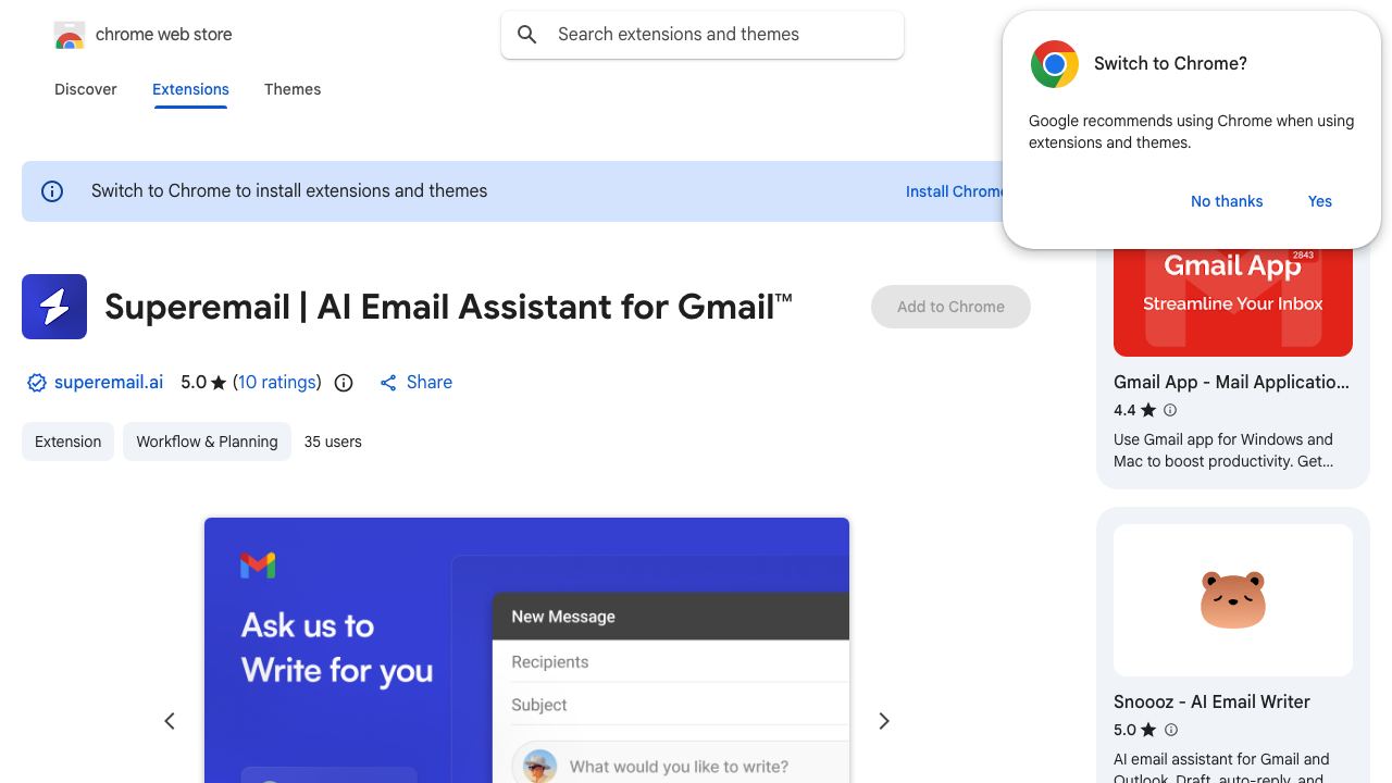 Superemail | AI Email Assistant for Gmail™ 网站截图