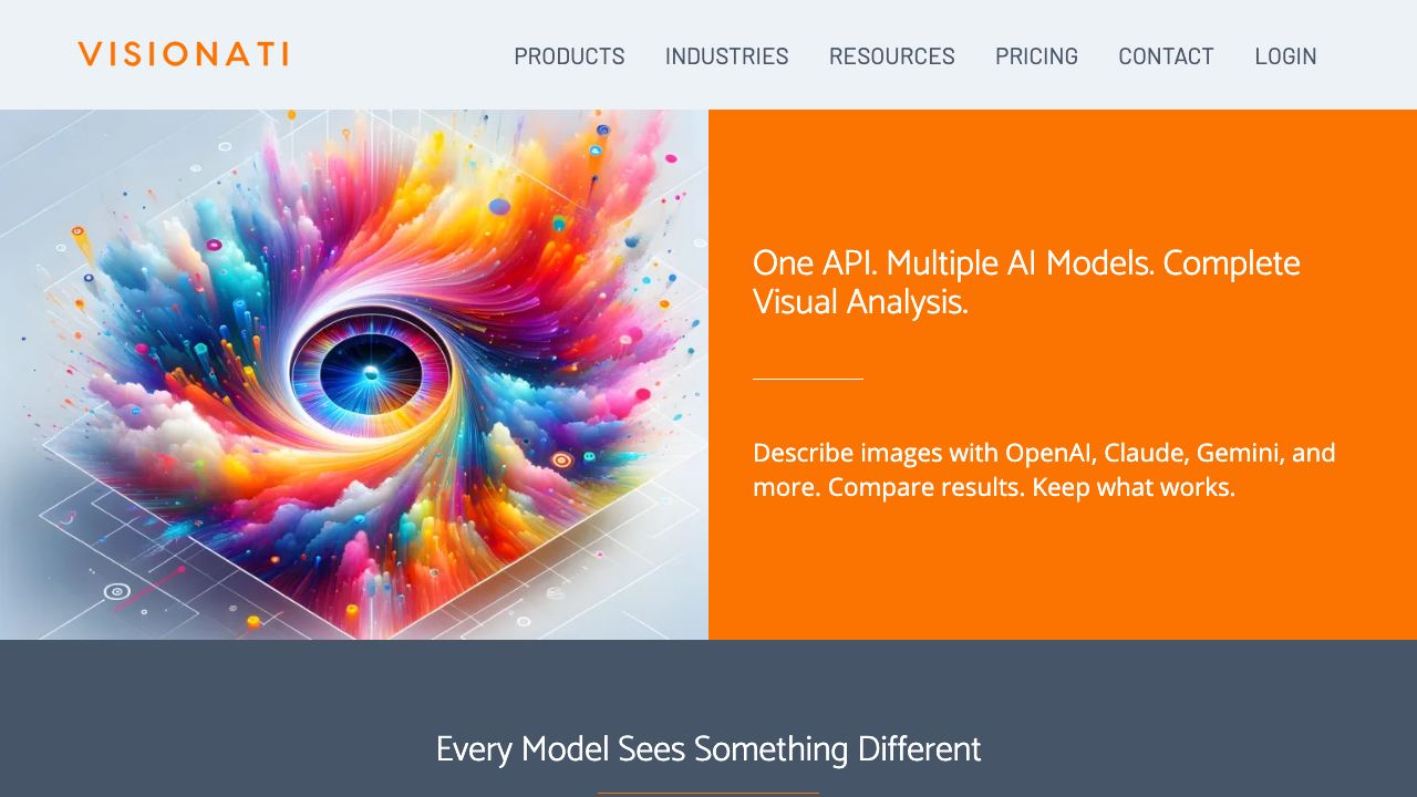 Visionati website screenshot